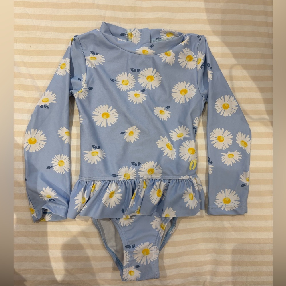 Hang Ten Light Blue Floral Kids Rashguard